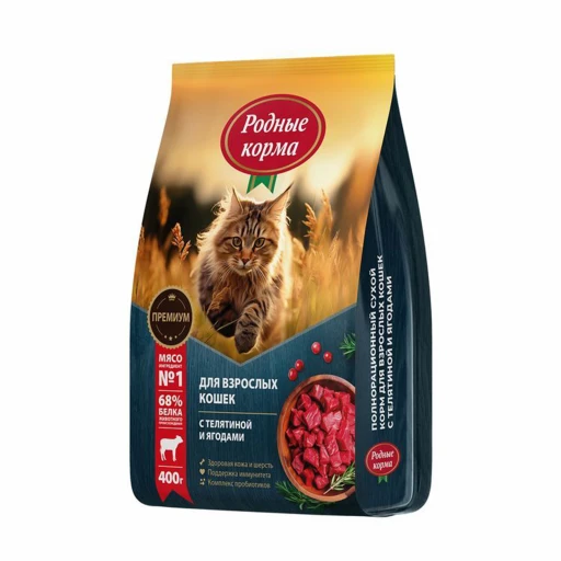 РОДНЫЕ КОРМА с д/к  400гр Телятина и Ягоды  88574