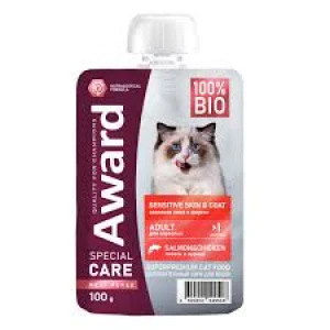 АВАРД SPECIAL CARE Sensitive skin&coat "мясное пюре" для взрослых кошек для з