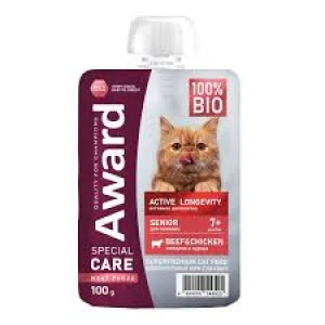 АВАРД SPECIAL  CARE Active longevity "мясное пюре" для пожилых кошек старше 7 лет д