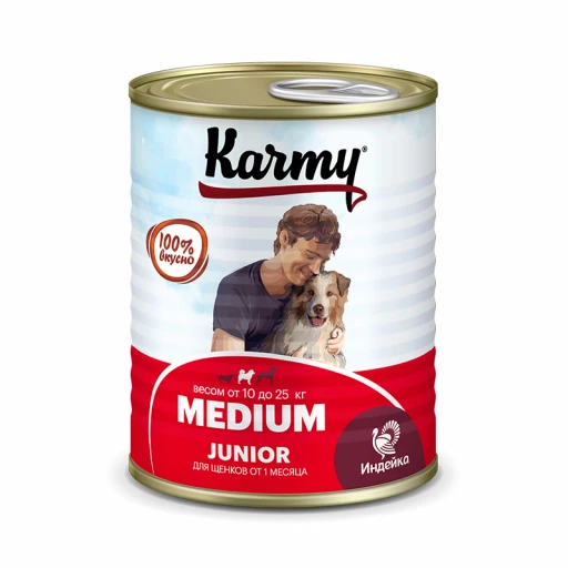 Карми к д/щенков 340г Медиум Индейка