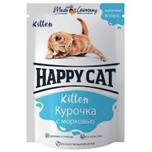 ХЭППИ Кэт вл д/котят 85гр Курочка с морковью в соусе