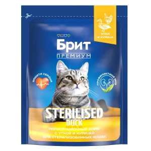 БРИТ с д/к  400гр Стерилиз Утка  Курица Премиум