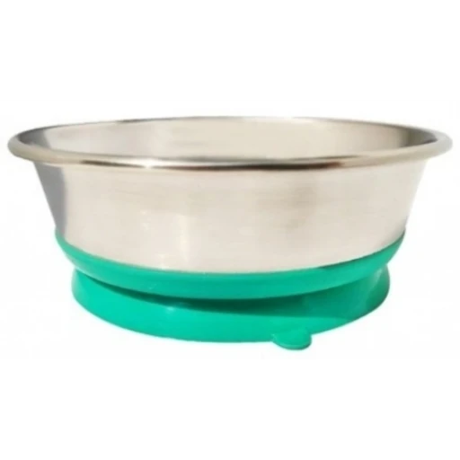 Миска HOMEPET металл на зеленой силикон подставке 0,45л