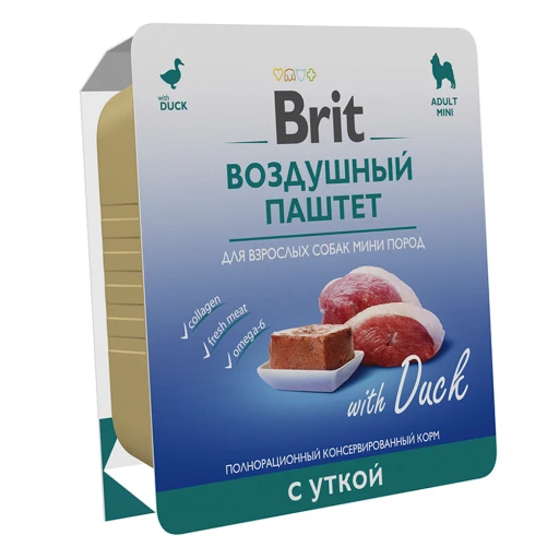 БРИТ вл Воздушный паштет д/с 100гр Мини Утка/14