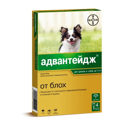 Адвантейдж д/с капли от БЛОХ до 4кг/4амп