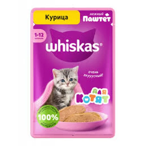 Вискас вл 75г 28  для котят паштет курица