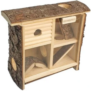 Домик для грызунов ЛАБИРИНТ дерево 10*24*25см Homepet