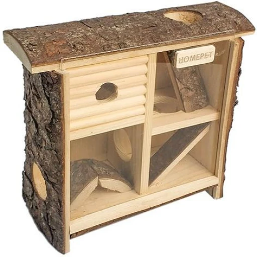Домик для грызунов ЛАБИРИНТ дерево 10*24*25см Homepet
