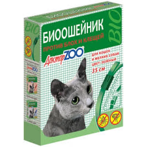 Ошейник от блох ДЗОО БИО д/кошек зеленый /6