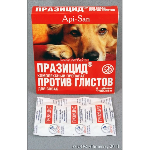 Празицид д/собак /антигельметик/10кг 6табл./10