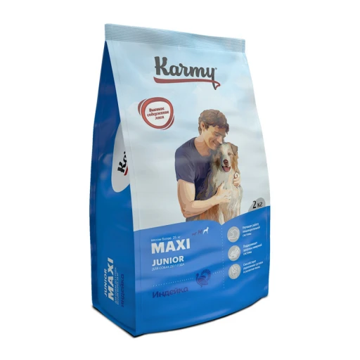 КАРМИ с д/щ 2кг Макси Юниор ИНДЕЙКА+500гр