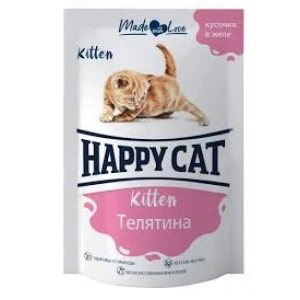 ХЭППИ Кэт вл д/котят 85гр Телятина желе