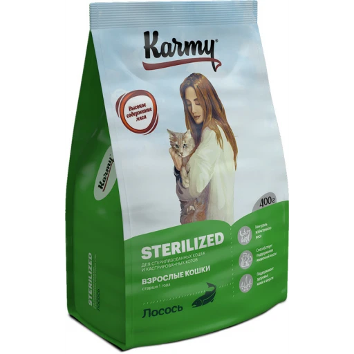 КАРМИ с д/к 400гр Стерилайзд ЛОСОСЬ Мелькомбинат