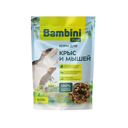 Бамбини Петс для крыс и мышей 800г