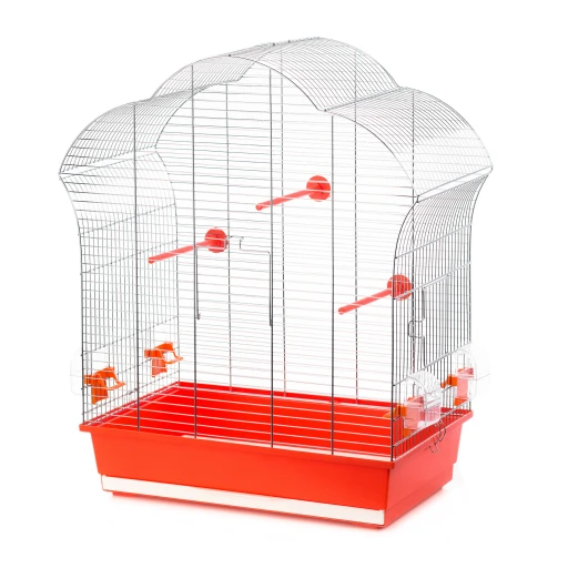 Клетка д/птиц ИНТЕР ЗОО ЛАУРА-3  2дв 60,5*34*71,5см 2 плас жердочки/4 мал кормушки