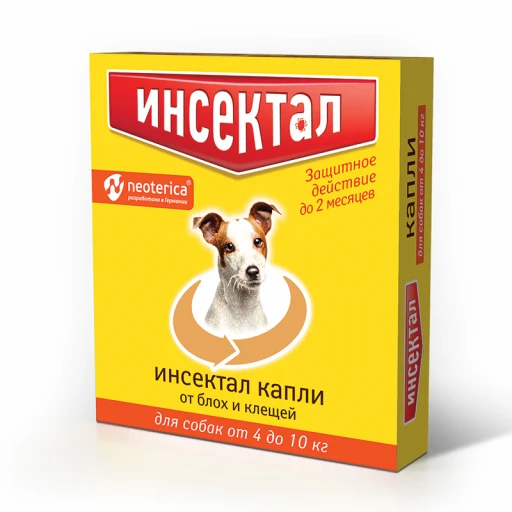 Капли на холку ИНСЕКТАЛ д/собак 4-10кг/0,8мл